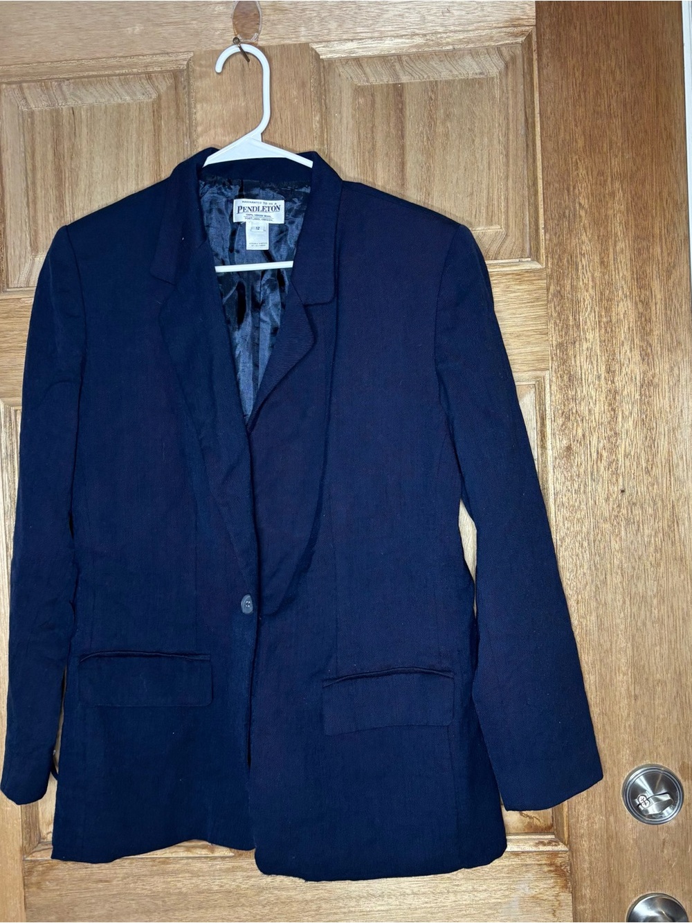 Pendleton women’s wool dark navy single-button blazer size 12